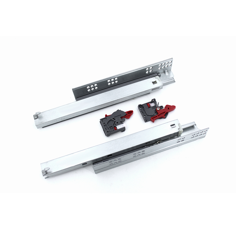 Tres-section buffer resiliant damping occultatum scrinium drawer deorsum Support slide